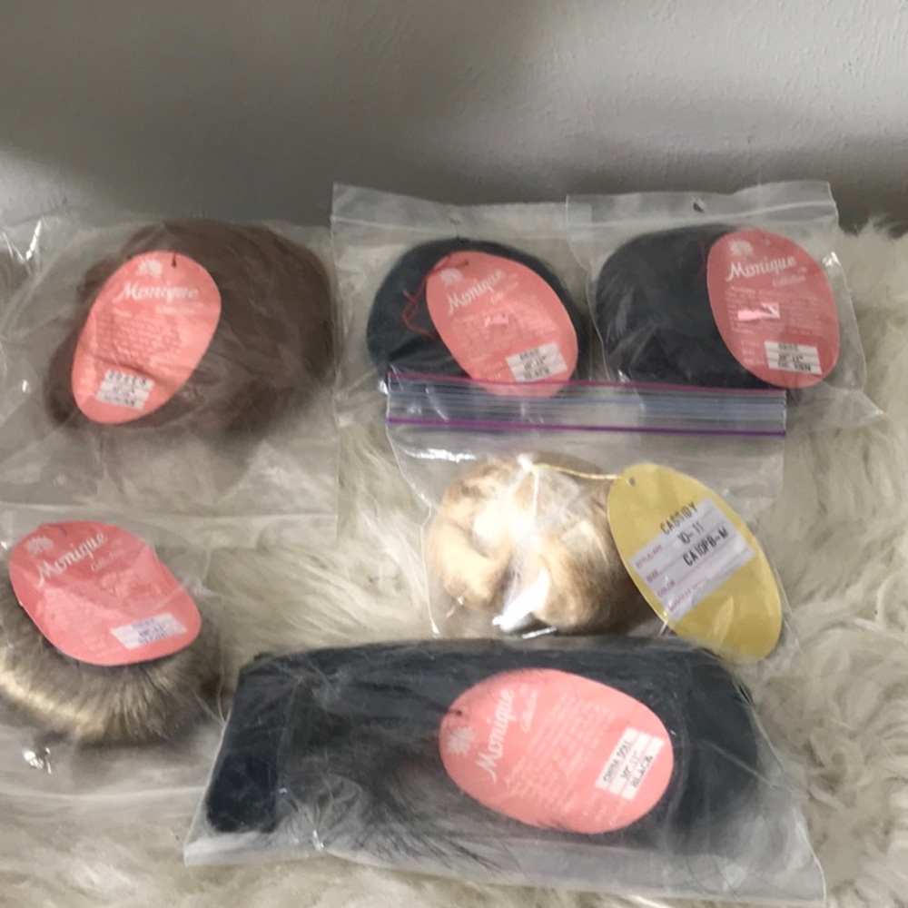 6 NWT Vintage Monique Collection doll wigs Size 10" to 11"